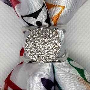 Sparkly Pave Rhinestone Scarf Holder/Slide & Cocktail Ring
